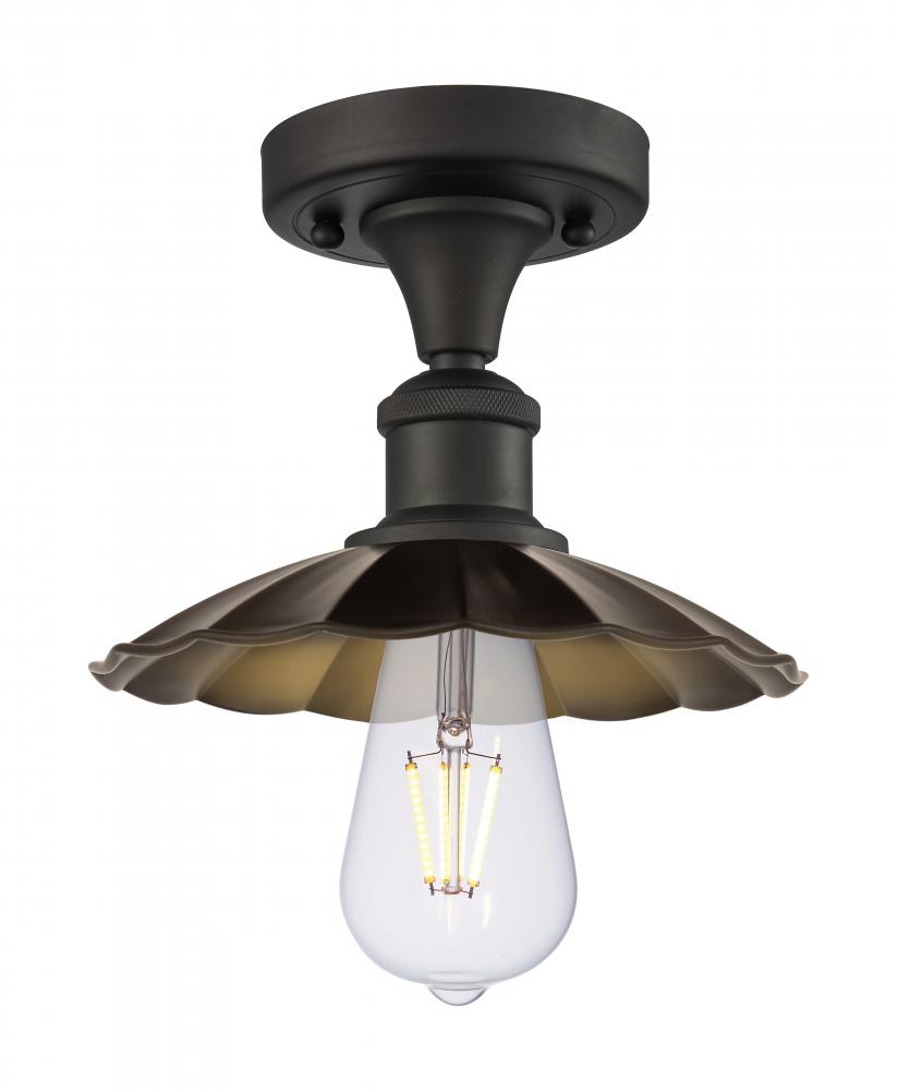 Scallop - 1 Light - 8 inch - Oil Rubbed Bronze - Semi-Flush Mount