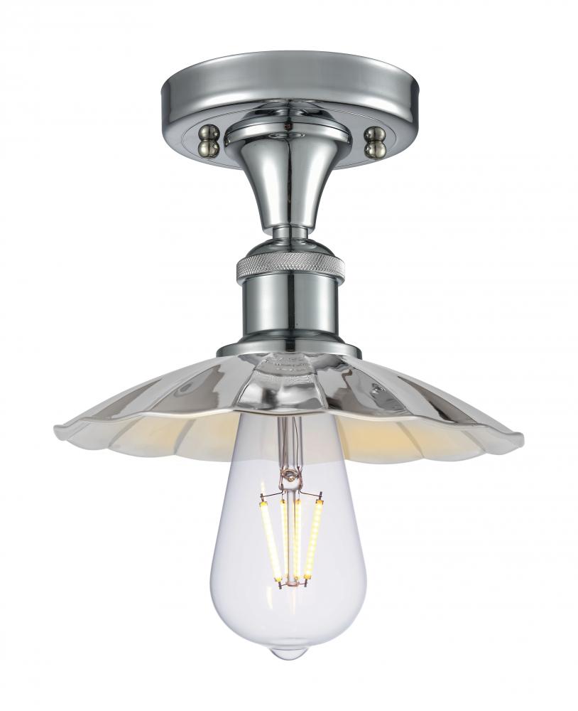 Scallop - 1 Light - 8 inch - Polished Chrome - Semi-Flush Mount