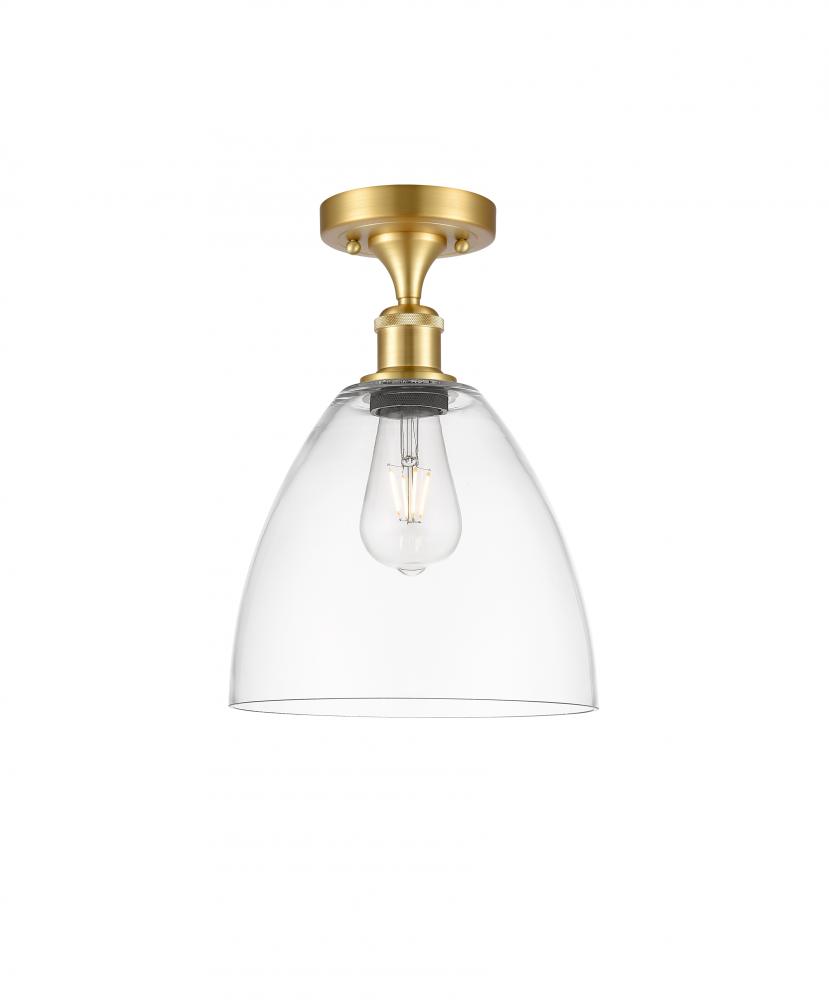 Bristol - 1 Light - 9 inch - Satin Gold - Semi-Flush Mount