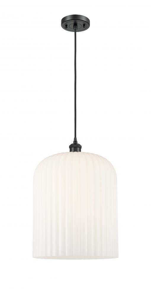 Bridal Veil - 1 Light - 5 inch - Matte Black - Cord hung - Mini Pendant