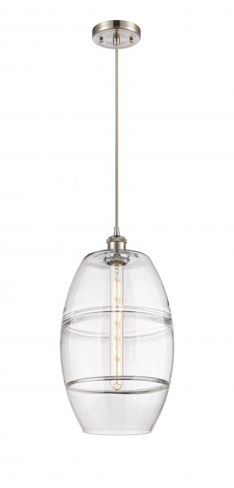 Vaz - 1 Light - 10 inch - Brushed Satin Nickel - Cord hung - Mini Pendant