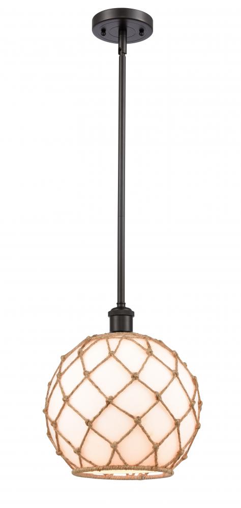 Farmhouse Rope - 1 Light - 10 inch - Oil Rubbed Bronze - Mini Pendant