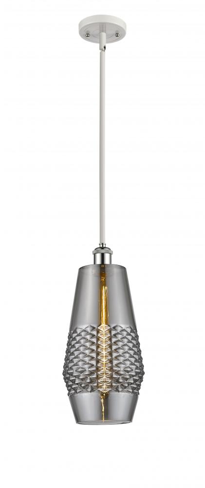 Windham - 1 Light - 7 inch - White Polished Chrome - Mini Pendant