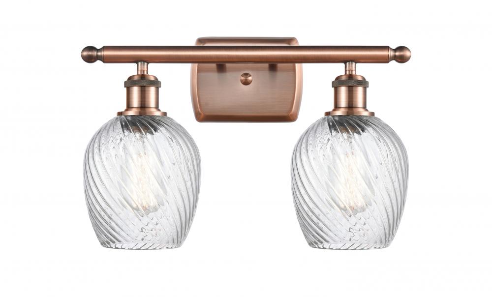 Salina - 2 Light - 16 inch - Antique Copper - Bath Vanity Light