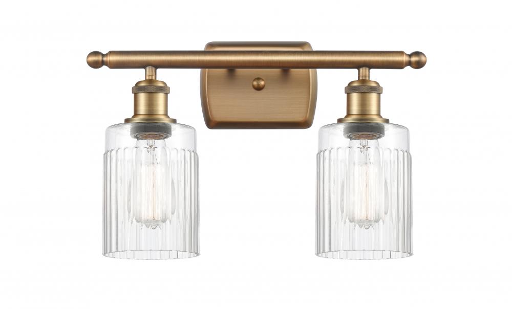 Hadley - 2 Light - 15 inch - Brushed Brass - Bath Vanity Light