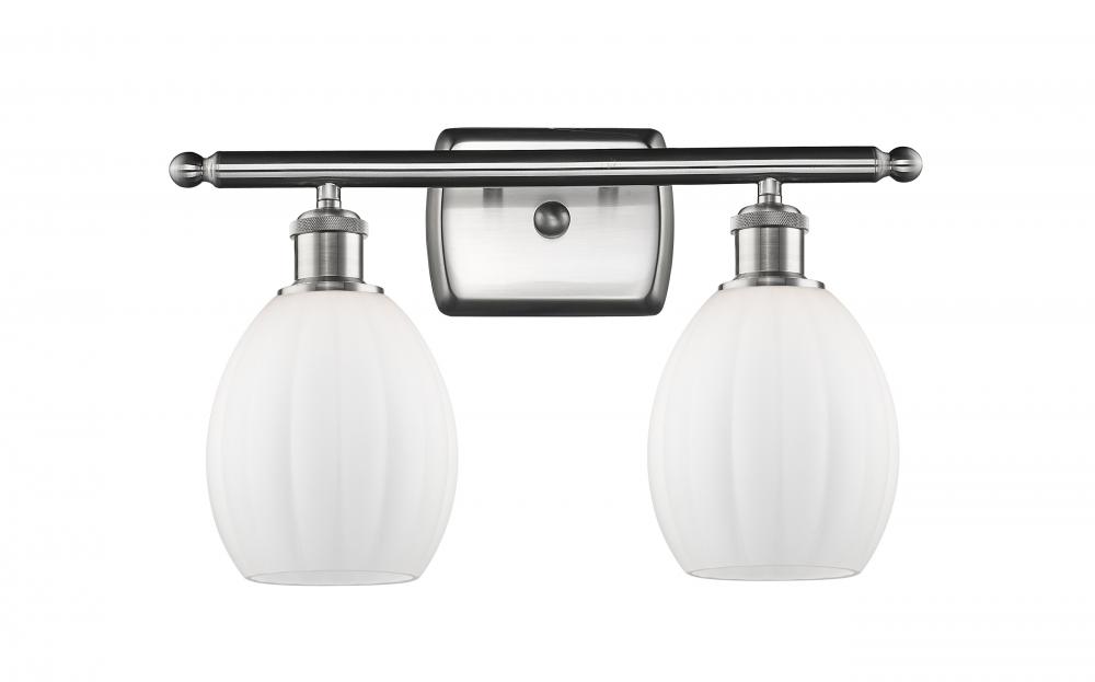 Eaton - 2 Light - 16 inch - Brushed Satin Nickel - Bath Vanity Light