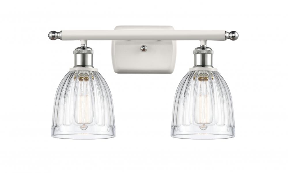 Brookfield - 2 Light - 16 inch - White Polished Chrome - Bath Vanity Light