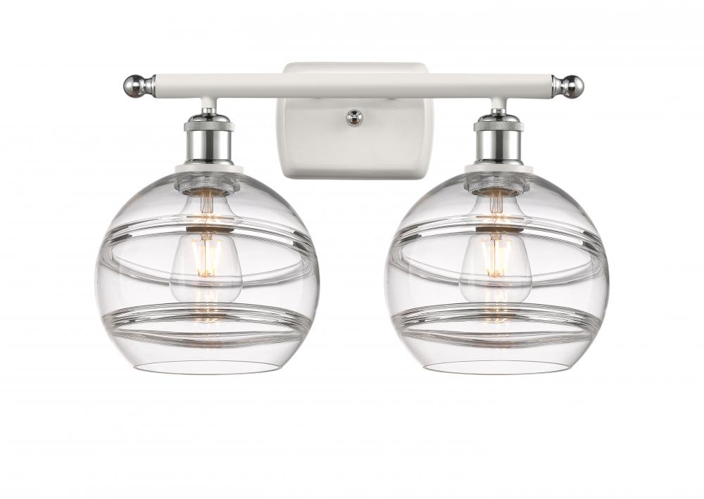 Rochester - 2 Light - 18 inch - White Polished Chrome - Bath Vanity Light