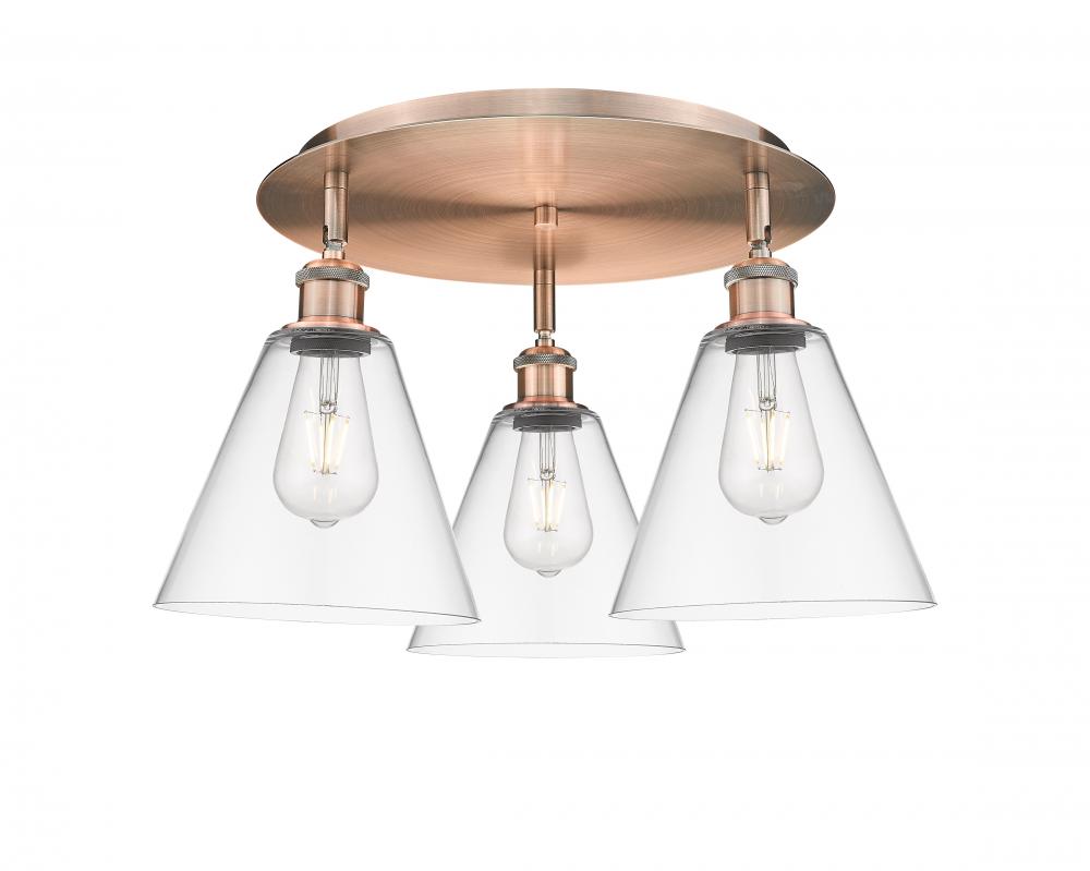 Berkshire - 3 Light - 20 inch - Antique Copper - Flush Mount