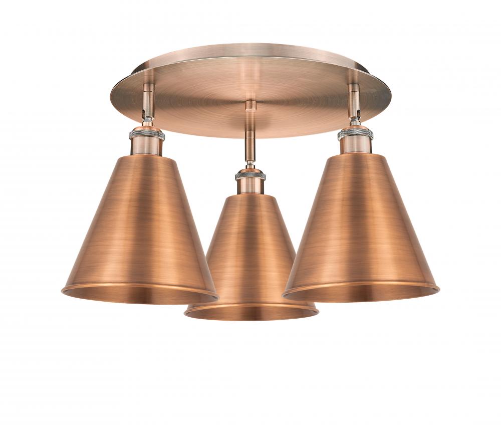 Berkshire - 3 Light - 20 inch - Antique Copper - Flush Mount