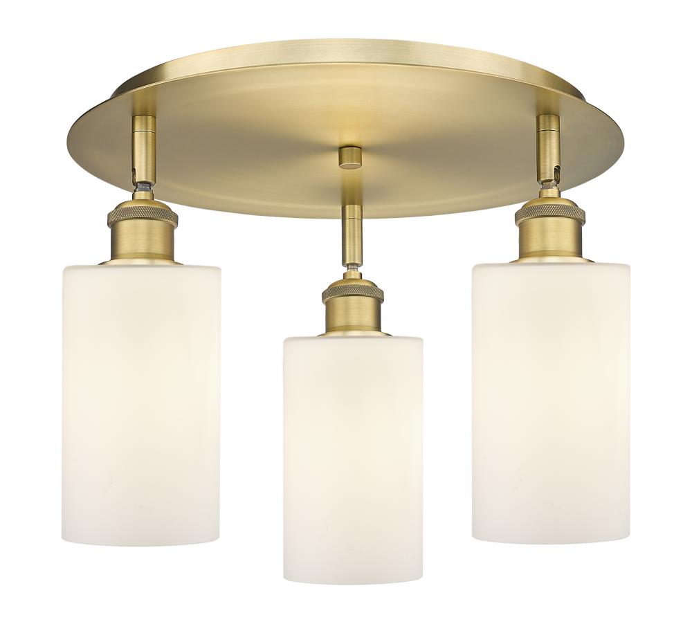 Clymer - 3 Light - 16 inch - Brushed Brass - Flush Mount