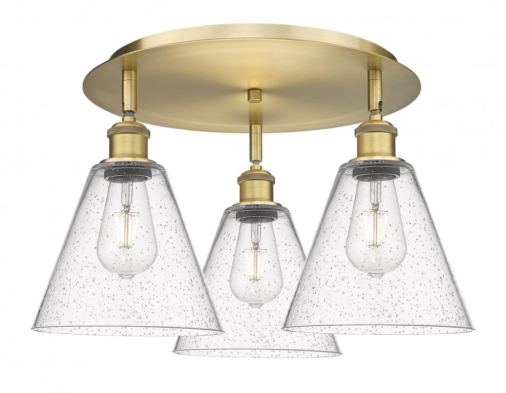 Berkshire - 3 Light - 20 inch - Brushed Brass - Flush Mount