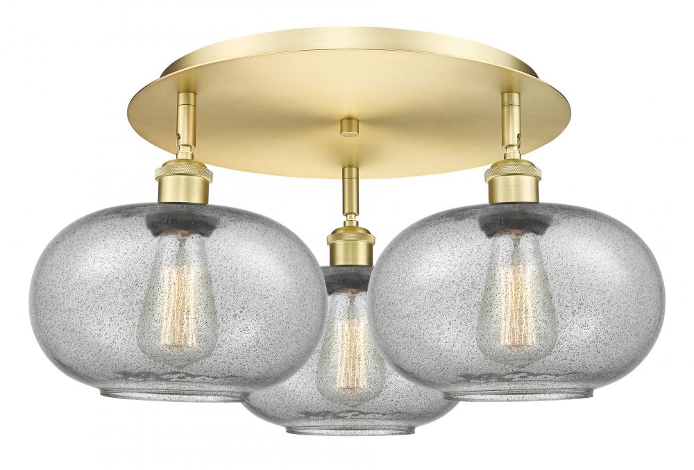 Gorham - 3 Light - 21 inch - Satin Gold - Flush Mount