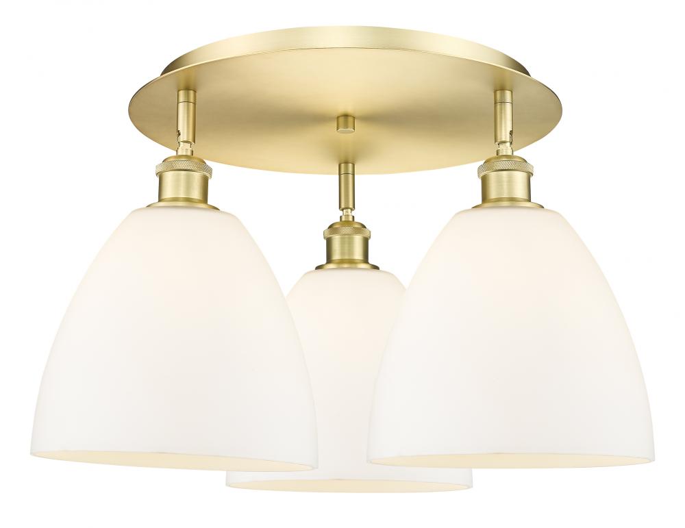 Bristol - 3 Light - 21 inch - Satin Gold - Flush Mount