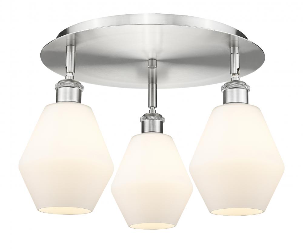 Cindyrella - 3 Light - 18 inch - Satin Nickel - Flush Mount