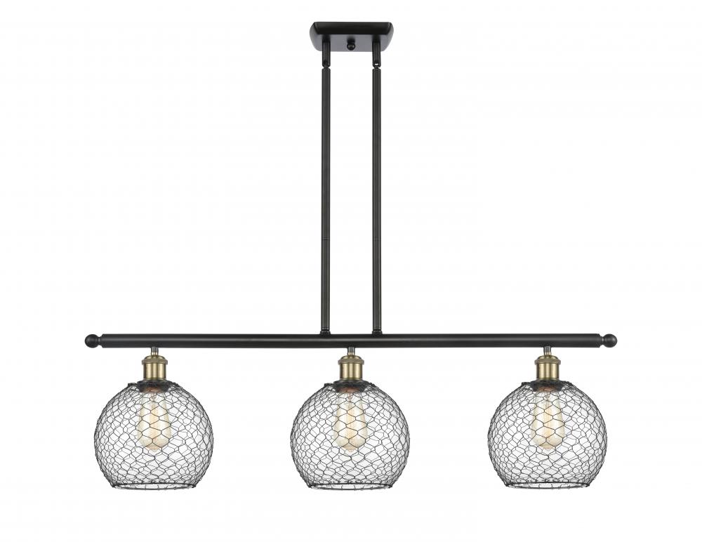 Farmhouse Chicken Wire - 3 Light - 36 inch - Black Antique Brass - Cord hung - Island Light