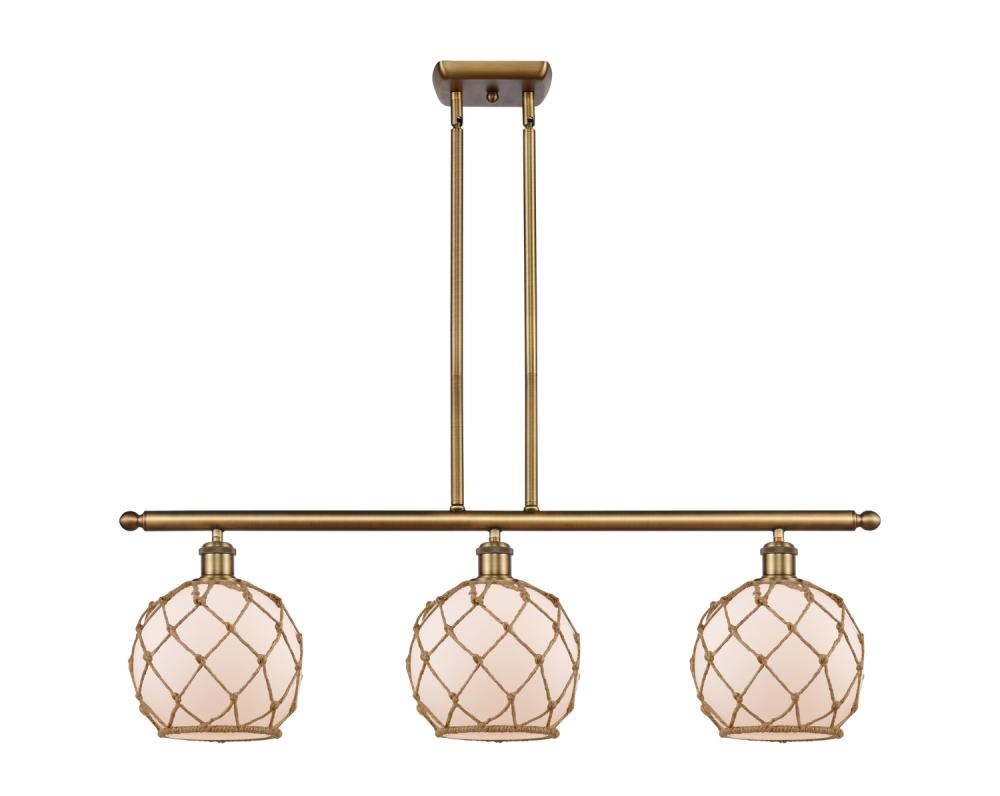 Farmhouse Rope - 3 Light - 36 inch - Brushed Brass - Cord hung - Island Light