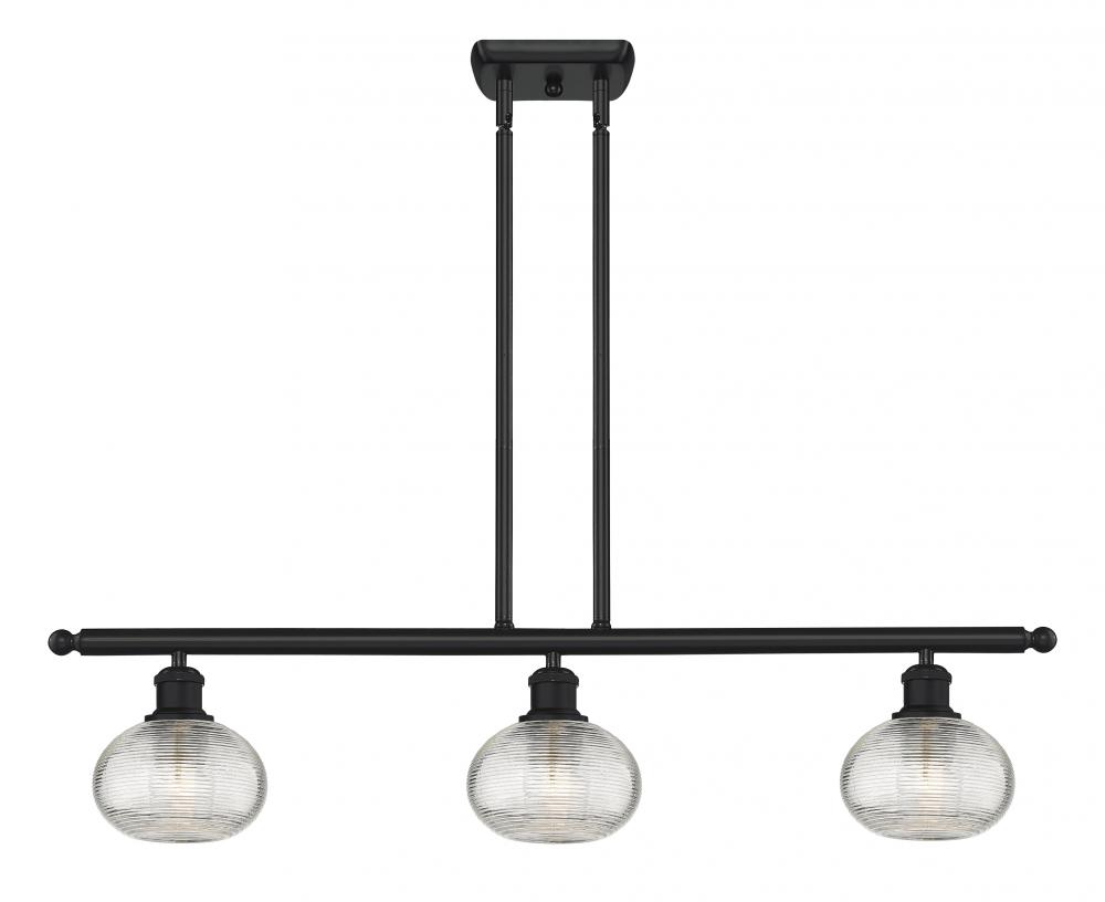 Ithaca - 3 Light - 36 inch - Matte Black - Cord hung - Island Light