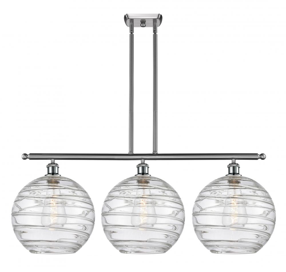 Athens Deco Swirl - 3 Light - 39 inch - Brushed Satin Nickel - Cord hung - Island Light