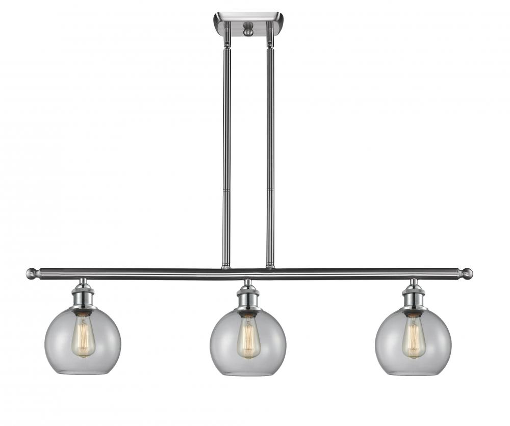 Athens - 3 Light - 38 inch - Brushed Satin Nickel - Stem Hung - Island Light