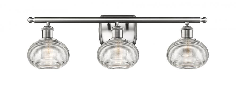 Ithaca - 3 Light - 26 inch - Brushed Satin Nickel - Bath Vanity Light