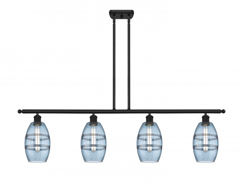 Vaz - 4 Light - 48 inch - Matte Black - Cord hung - Island Light