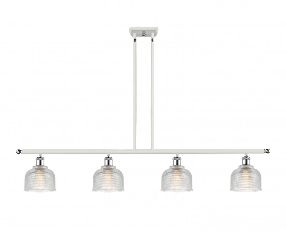 Dayton - 4 Light - 48 inch - White Polished Chrome - Cord hung - Island Light