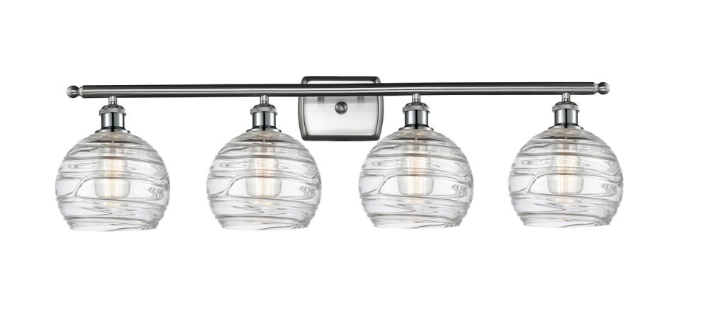 Athens Deco Swirl - 4 Light - 38 inch - Brushed Satin Nickel - Bath Vanity Light