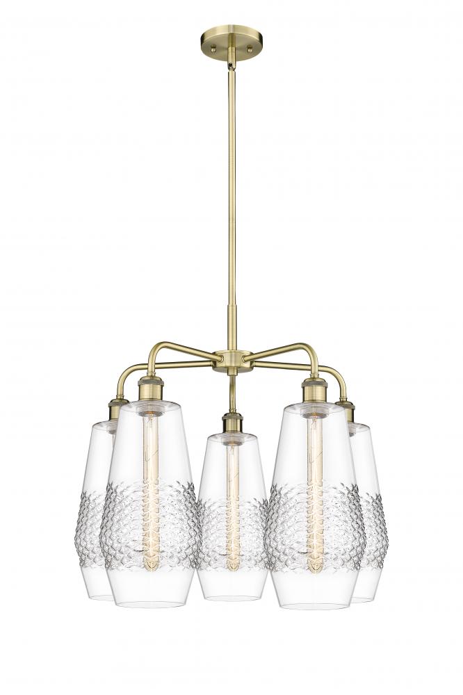 Windham - 5 Light - 25 inch - Antique Brass - Chandelier