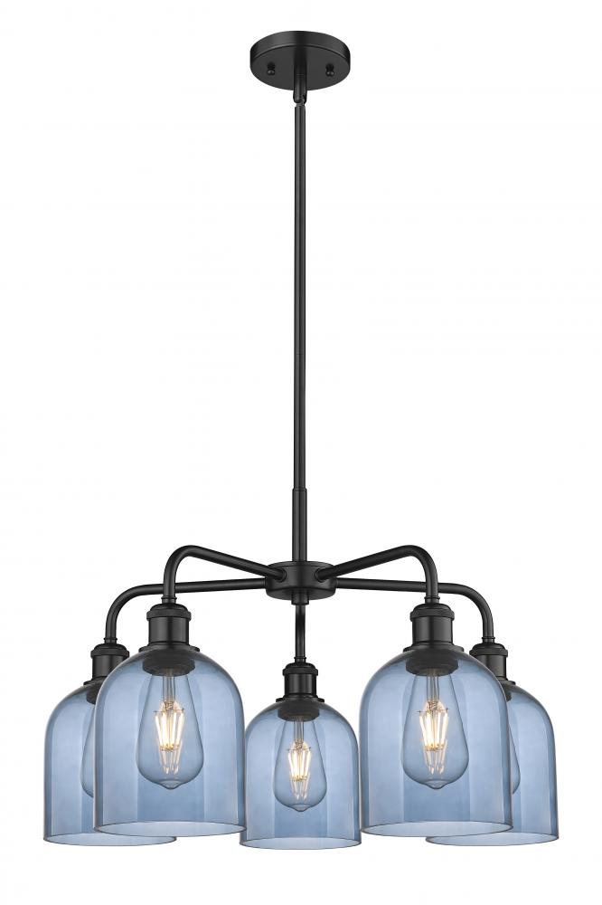 Bella - 5 Light - 24 inch - Matte Black - Chandelier