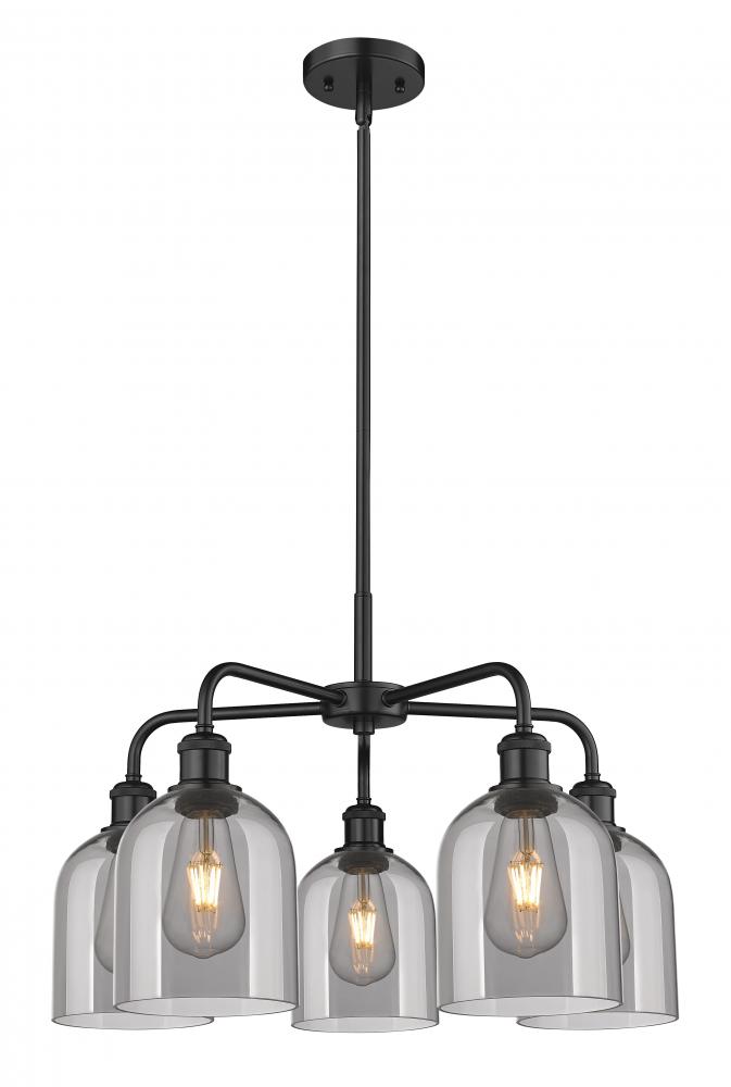 Bella - 5 Light - 24 inch - Matte Black - Chandelier