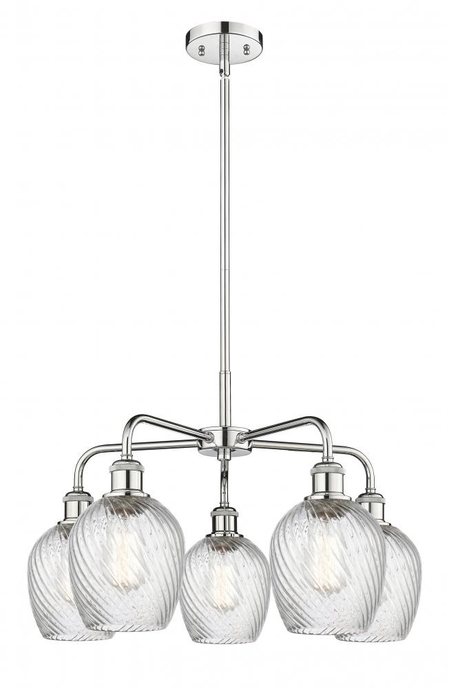 Salina - 5 Light - 24 inch - Polished Chrome - Chandelier