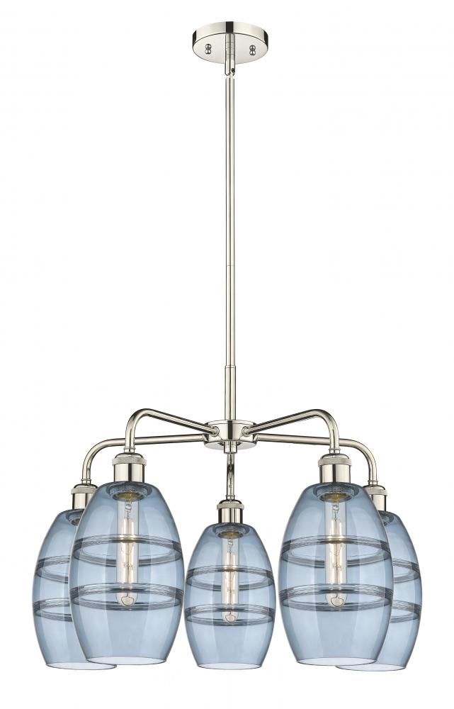 Vaz - 5 Light - 24 inch - Polished Nickel - Chandelier