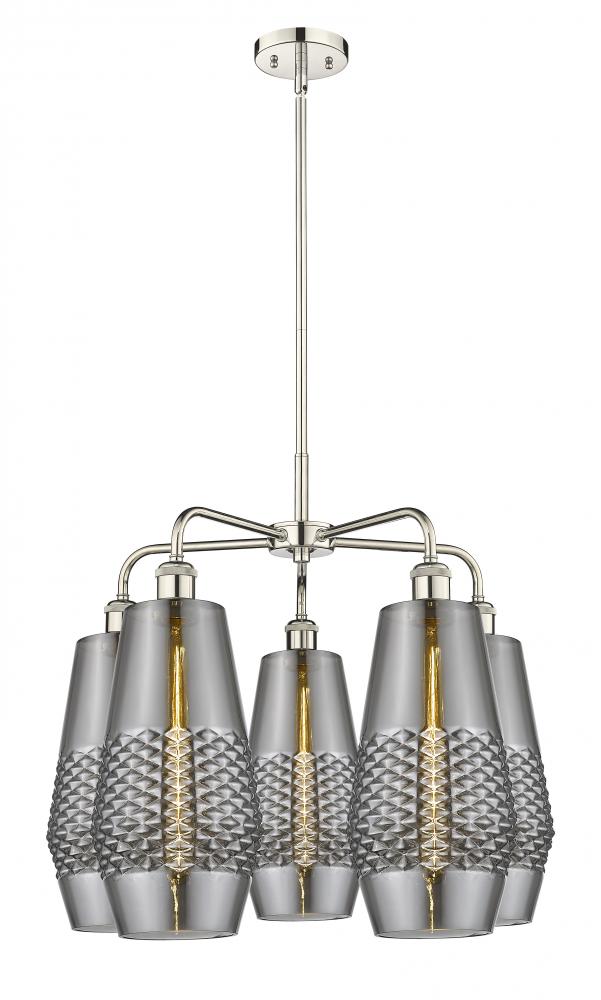 Windham - 5 Light - 25 inch - Polished Nickel - Chandelier