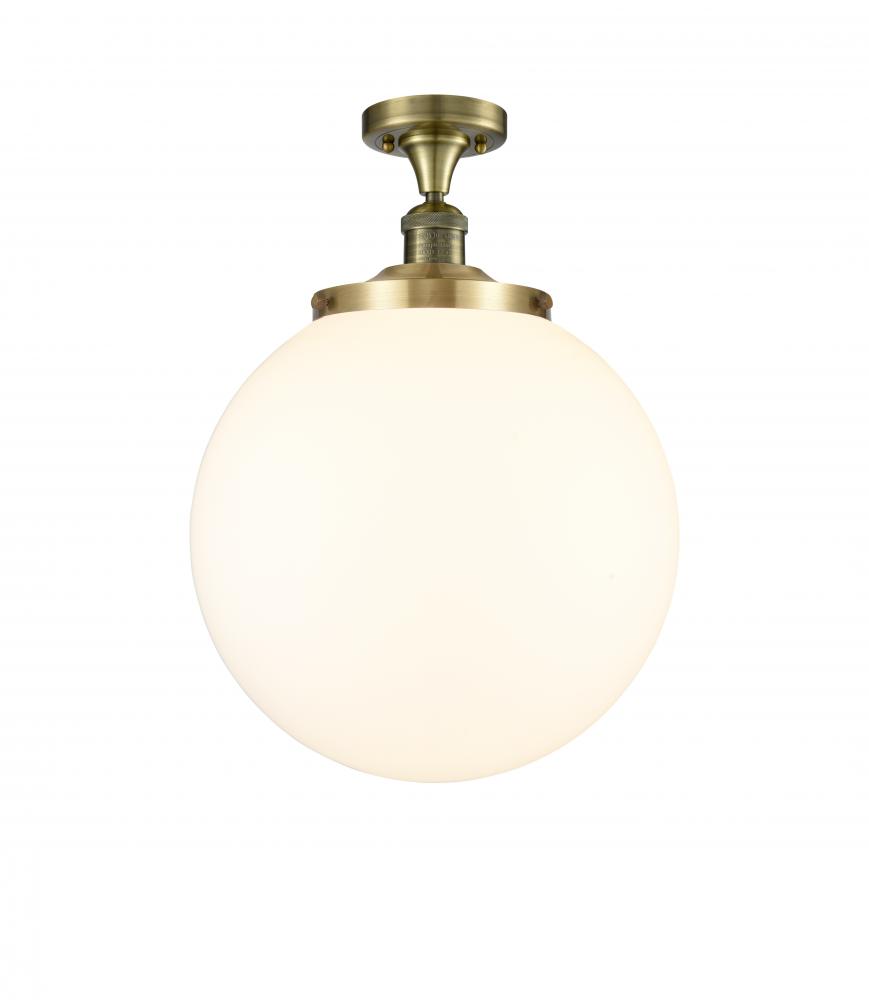 Beacon - 1 Light - 14 inch - Antique Brass - Semi-Flush Mount