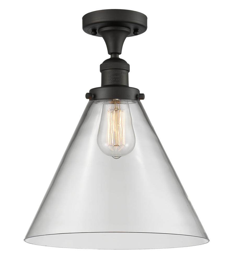 Cone - 1 Light - 12 inch - Oil Rubbed Bronze - Semi-Flush Mount