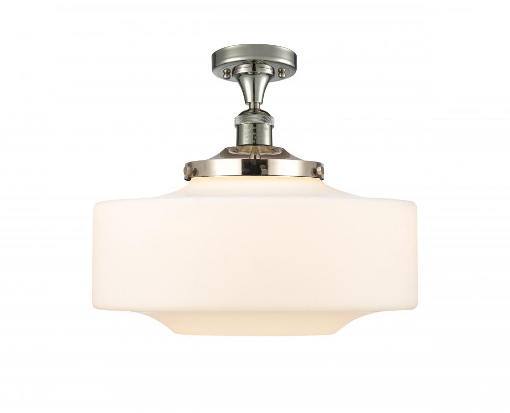 Bridgeton - 1 Light - 12 inch - Polished Nickel - Semi-Flush Mount