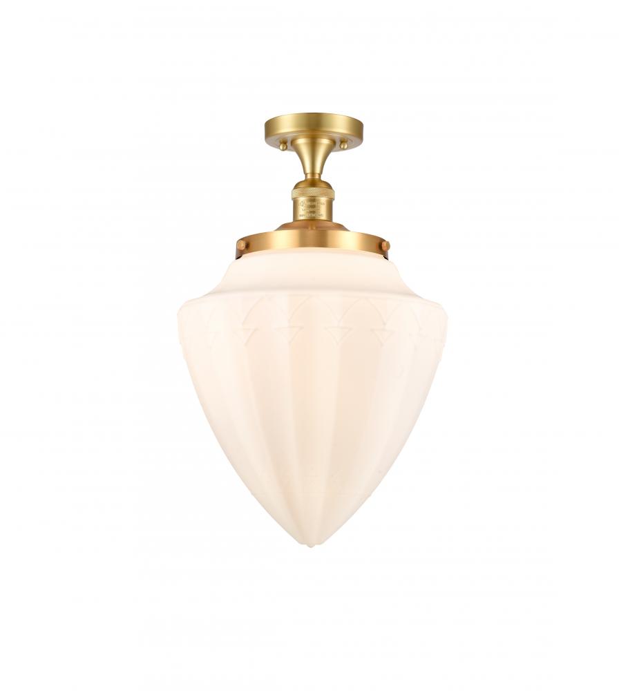 Bullet - 1 Light - 12 inch - Satin Gold - Semi-Flush Mount