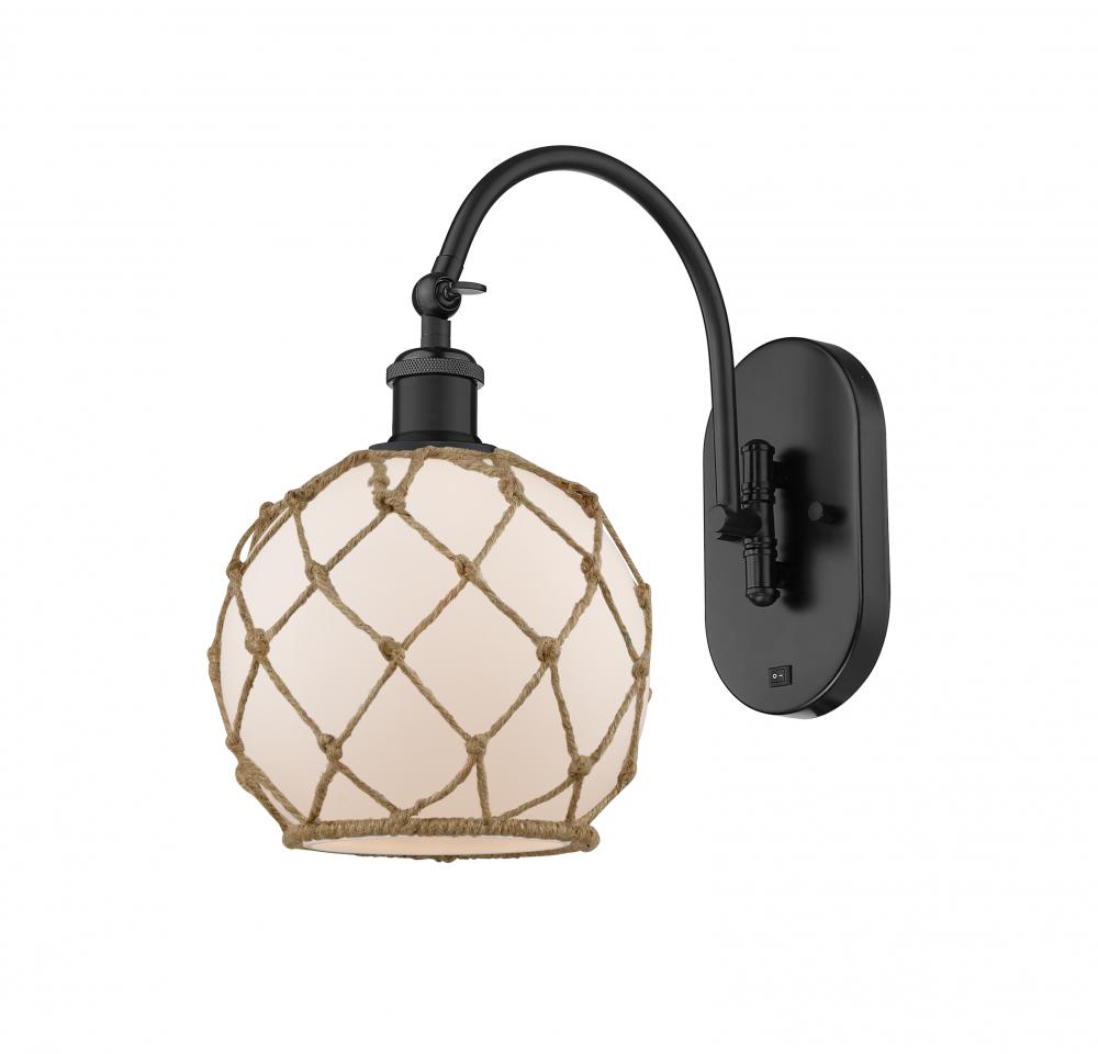 Farmhouse Rope - 1 Light - 8 inch - Matte Black - Sconce