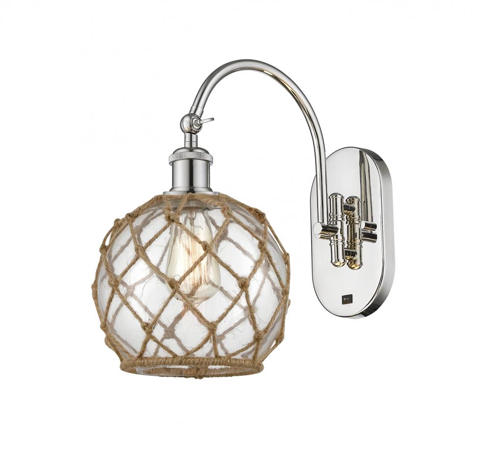 Farmhouse Rope - 1 Light - 8 inch - Polished Nickel - Sconce