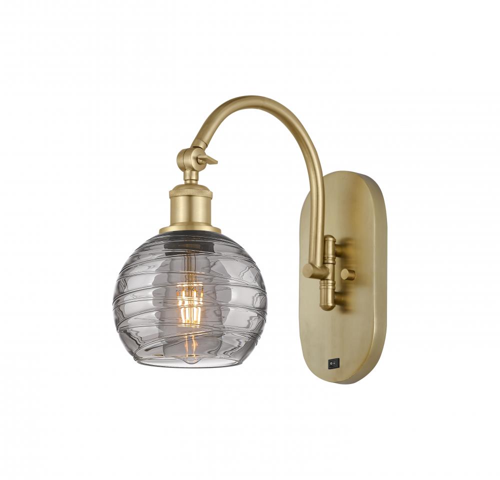 Athens Deco Swirl - 1 Light - 6 inch - Satin Gold - Sconce