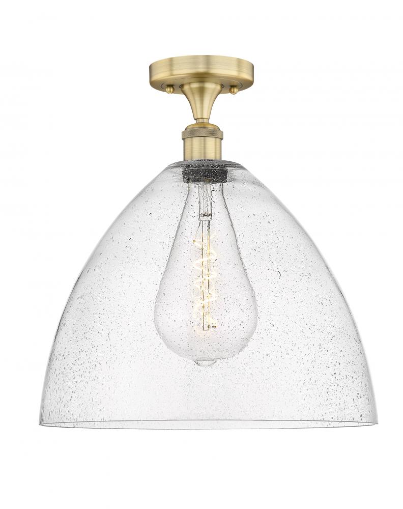 Bristol - 1 Light - 16 inch - Brushed Brass - Semi-Flush Mount