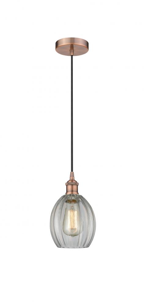 Eaton - 1 Light - 6 inch - Antique Copper - Cord hung - Mini Pendant