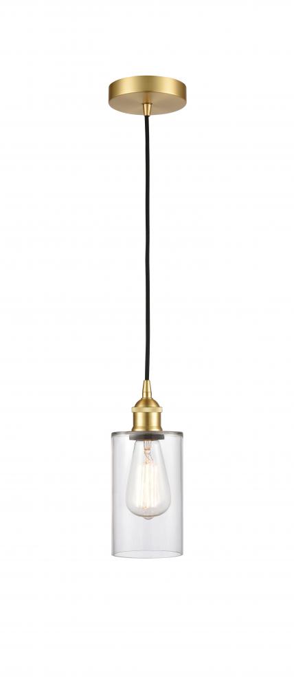 Clymer - 1 Light - 4 inch - Satin Gold - Cord hung - Mini Pendant