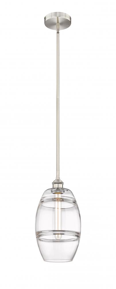 Vaz - 1 Light - 8 inch - Brushed Satin Nickel - Cord hung - Mini Pendant