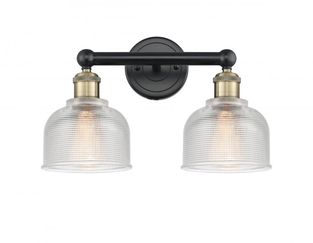 Dayton - 2 Light - 15 inch - Black Antique Brass - Bath Vanity Light