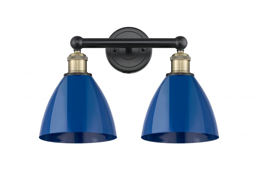 Plymouth - 2 Light - 17 inch - Black Antique Brass - Bath Vanity Light