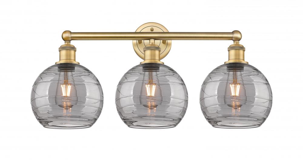 Athens Deco Swirl - 3 Light - 26 inch - Brushed Brass - Bath Vanity Light