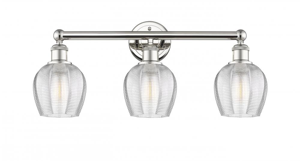 Norfolk - 3 Light - 24 inch - Polished Nickel - Bath Vanity Light