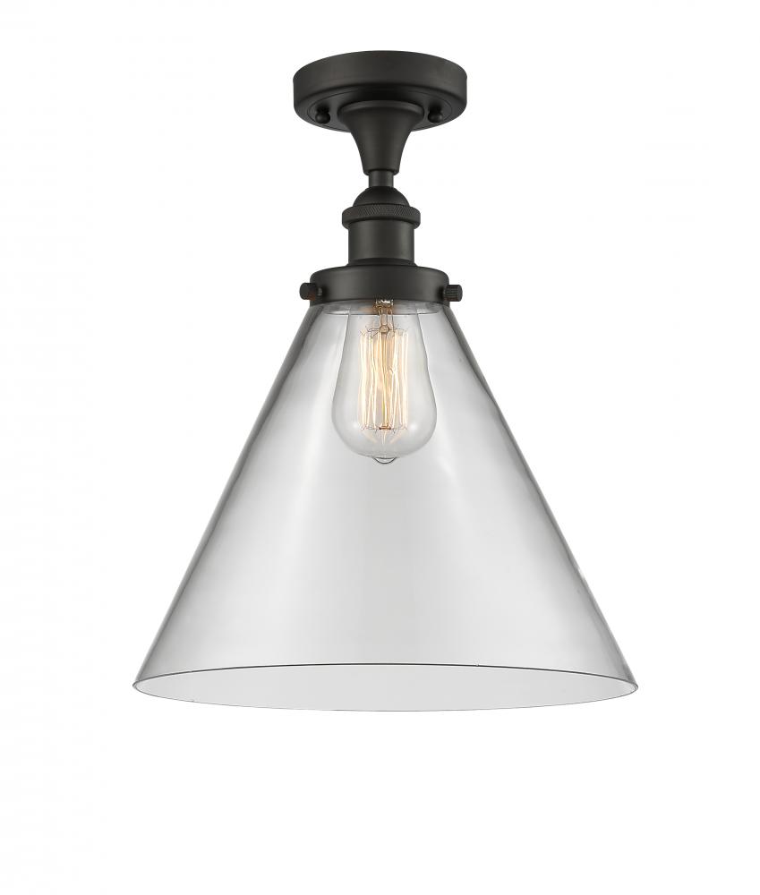 Cone - 1 Light - 12 inch - Oil Rubbed Bronze - Semi-Flush Mount